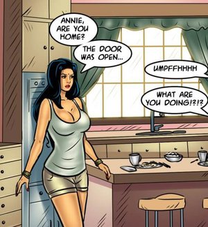 Couple is fucking when a sexy visitor stops by