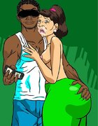 Gal gangbanged during a rough interracial romp