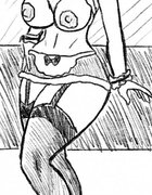 Chesty minx dons designer lingerie