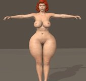 Redhead shows off her extremely curvaceous body