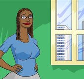 Ebony knockout lives a double life as a heroine