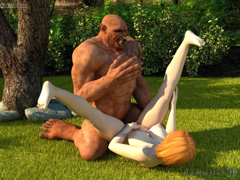 Hot woods fuck for a ginger and a muscled monster - Picture 5