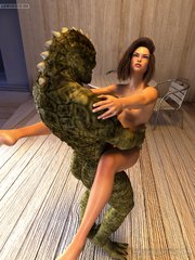 Scaly green creature’s hardcore coitus with a - Picture 5