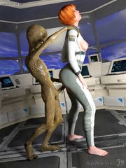 Redhead’s starship shag with a menacing alien - Picture 2