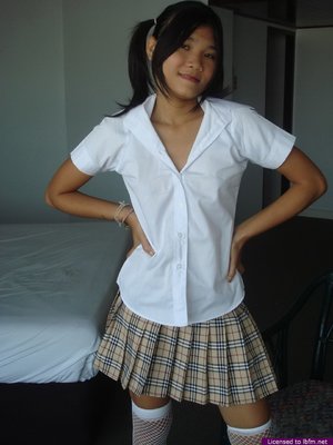 Beauty brunette schoolgirl