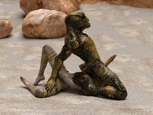 Mutant girl gets boned by a huge alien