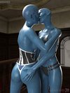 Tribbing and standing 69 for sexy alien lesbians