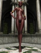 Ebony alien shows off her hot body and nice cunt