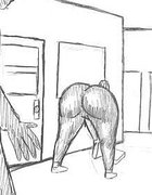 Latina teacher with a huge ass bends over in school