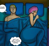 Concerned married woman is restless in bed