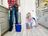 teen takes chore break