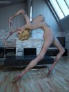 Expressive dancing from a stacked zombie girl