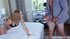 Tiny blondie gets drilling lesson from step-father
