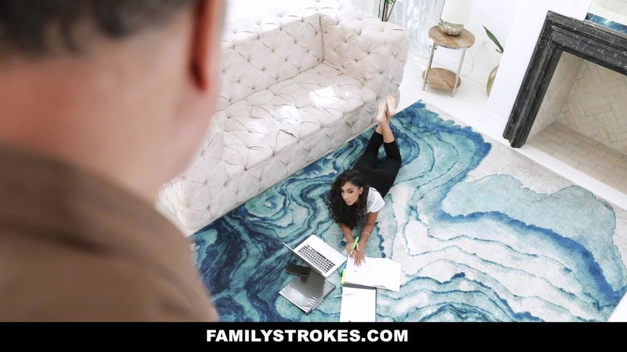 Long-haired tiny brunette enjoys hard drill - XXX Dessert - Picture 1