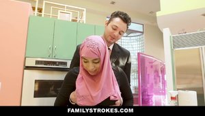 Horny dude performs drilling and jizz flow for a young Arab cutie