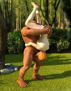 Standing 69 and rough outdoor fuck for ginger slut