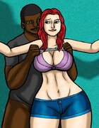 Chesty redhead has a taste for black cock