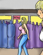 Big-assed woman draws attention in public