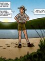 Female park ranger investigates a - Picture 1