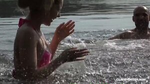 Teen’s bf gives it to her good by the lake