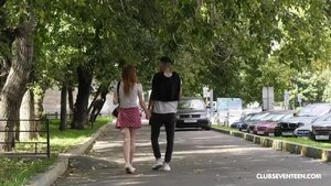 Hard fuck for fiery ginger teen and her fella