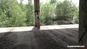 Beautiful girl masturbates in public after workout