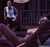 Boy cums when stroking and watching a naked girl. Kayla'S Summer Break