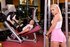 Athletic blondie gets drilled and facialized by kinky coach