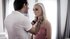 Small-titted blonde student takes facial after dirty fuck