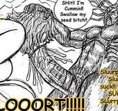Black guy blows his load in a white harlot’s mouth