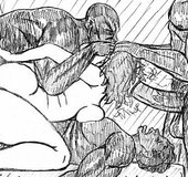 Wife gets all three holes fucked at the same time