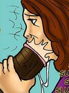 Dark-skinned boy throat fucks his sluttish teacher
