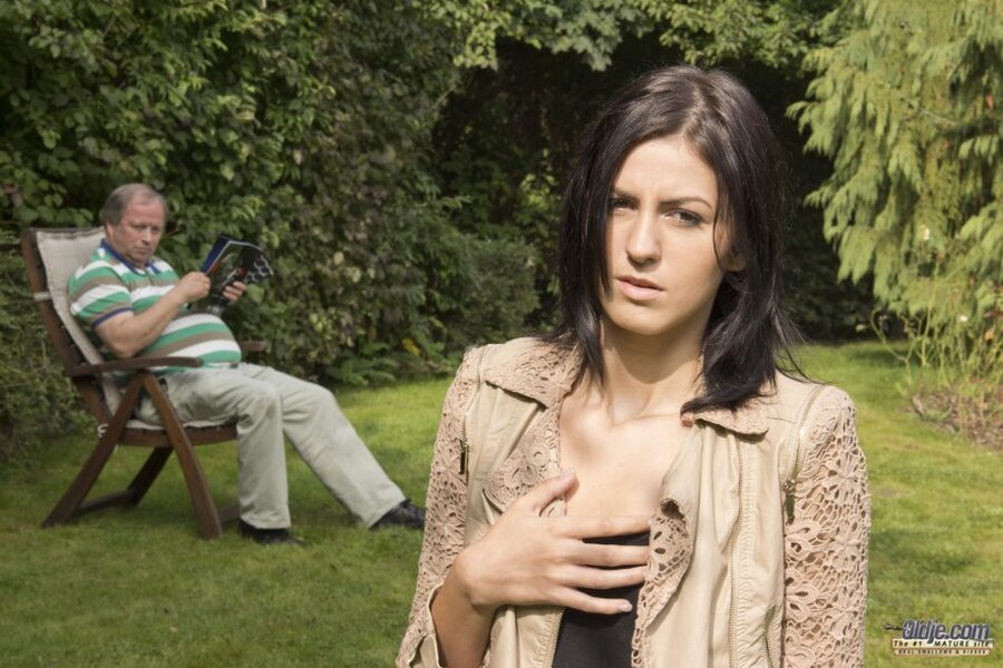 Teen and elderly man's outdoor afternoon de - XXX Dessert - Picture 1