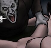 Ghouls pressure naked slave to spread her legs. Trick And Treat By Slasher.