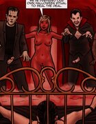 Diabolical creatures surround a bound slave. Trick And Treat By Slasher.