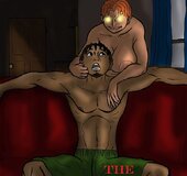 Cum shot on a bitch’s big black ass