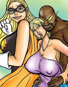 Busty blonde groped by a powerful black man