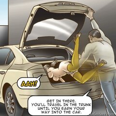Naked slave is tossed in a car trunk - BDSM Art Collection - Pic 3