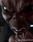 Alien roughly fucks tight ass blonde