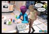 Purple haired chick loses consciousness