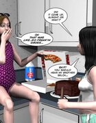 Two teen gals playing with huge vibrator