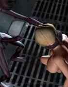 Angry skinny alien uses human bitch's cunt