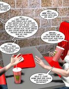 Teens share a public lunch 