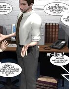 Man's discussion with chesty office girl