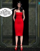 Foxy brunette boards spaceship 