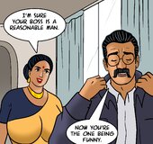 Indian couple discusses the man's boss 