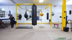 Boxing workout ends in a heated fuck at the gym
