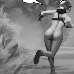 Nude chick works to escape tentacles. - BDSM Art Collection - Pic 2