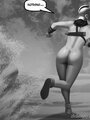 Nude chick works to escape tentacles. - Picture 2