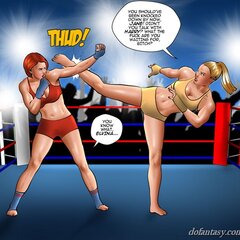 Hot lady wrestlers square off in the - BDSM Art Collection - Pic 3